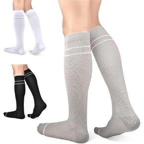 Compression Socks for Women or Men Knee High Stockings Circulation Support for Athletic Running(3 Pairs)