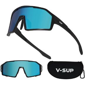 Outdoor Lightweight Sport Sunglasses TR90 with Shield Lens - UV400 Protection for Biking, Baseball, Running, Cycling, Mountain Bicycle for Men & Women