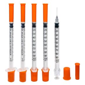 U-100 29G 1ml/cc Lab Syringes 1/2-Inch (13mm), Individually Wrapped,Pack of 30