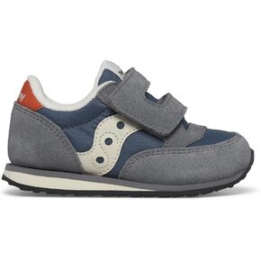 Saucony Originals Jazz Hook & Loop (Toddler/Little Kid) Sneaker, Grey/Blue/Orange, 4 US Unisex