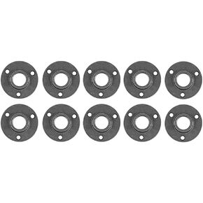 10 Pack 1/2 inches Malleable Cast Iron Pipe Flange, Industrial Pipe Flanges for Threaded Black Pipes and Fittings, DIY Steampunk Industrial Vintage Style.