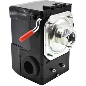 Interstate Pneumatics LF10-1H Pressure Switch - 1/4 inch Female NPT Single Port - Bend/Lever Switch 20 Amps 85-125 PSI Fits Dewalt Emglo Hitachi Makita Porter Cable Ridgid Rolair Air Compressor