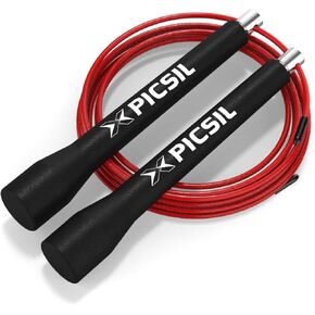 PICSIL High Speed Jump Rope, 360 Degree Spin, Double Bearing System, Made of ABS, Home Workout, Boxing, Fitness & Conditioning, Adaptable for Men, Women and Children