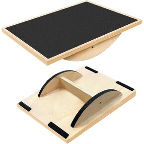 Balance Board Professional Wobble Board for Adults Anti-Slip Balance Board for Physical Therapy Standing Desk Core Strength Wooden Balance Board Rocker Board(350LBS)