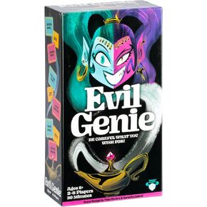 Evil Genie, Party Game Where Players Combine Good Cards with Evil Cards to Grant One Messed Up Wish, Then Guess If The Wish Will Be Taken to Score Points & Win The Game, for 2 – 8 Players​, Ages 8+