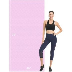 Hatha Yoga Extra Long TPE Yoga Mat 79" x 40" x 1/2" Thick Non-slip Exercise Mat for Home Gym Use, Yoga, Pilates, Fitness & Workouts