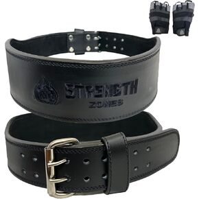 Leather Weightlifting Belt for Men & Women – Adjustable 4 Inch Wide Genuine Leather Weight Lifting Belt for Squats, Powerlifting, Back Support For Deadlifts, Strength Training