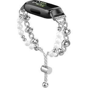 Beaded Bracelet Compatible with Fitbit Inspire 3 Band/Inspire 2 Band, Fashion Handmade Dressy Jewelry Strap Replacement for Fitbit Inspire 3 Bands for Women Men