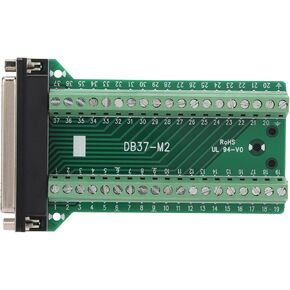 DB37 Breakout Connector 37 pin Port Straight PCB thinner D-Sub Terminal Insulated Anti Interference Ac300Vdb37-G2 male Screw Adapter Breakout Board module(DB37-G2)