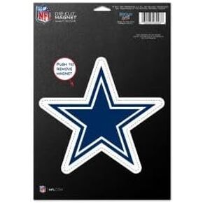NFL Dallas Cowboys 83718010 Die Cut Logo Magnet, 6.25" x 9", Black
