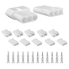 JRready ST6416 Standard.093" Pin and Socket Power Connectors 3 Circuits (6 Matched Sets), 14-20 AWG, Compatible with Molex Standard.093" 3 Pin Male& Female Connector, 5.03 mm Pitch, Free Hanging