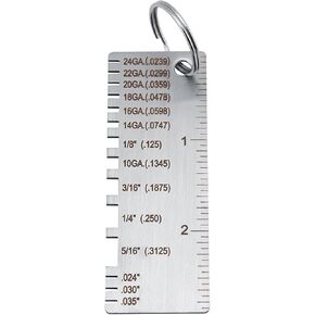 TOPINCN Wire/Metal Sheet Thickness Gauge Stainless Steel Standard Thickness Metal Gauge Inspection Tool Welding Gauge