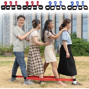 Legged Race Band Kit, Fun Outdoor Group Game for Kids and Adults, Ideal for Birthday Parties, Team Building, Relay Races, Field Day, and Backyard Activities, Includes Carrying Pouch (2 Pack)