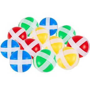 12 Pieces Sticky Balls for Fabric Dart Board, Dart Hook and Loop Balls with Storage Bag, Safe Sport Balls Toy Darts Game Accessories for Adults and Teens Indoor Outdoor Party Games,4 Colors