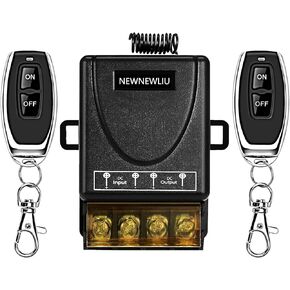 12 Volt Remote Switch Wireless,DC12V/24V/48V/72V/30A Relay,Remote Control Switch,RF Remote Control with 328FT Long Range for All Kinds DC Motors,Fans lamp, Roller Lind Door.