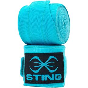 STING Elasticized Boxing Hand Wraps, Boxing Equipment for Professional Competition and Training, Teal Blue, 180 Inches