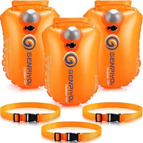 3 قطع من عوامة السباحة للمياه المفتوحة، عوامة فقاعات السباحة القابلة للنفخ مع حزام خصر قابل للتعديل، حقيبة جافة مقاومة للماء مرئية للغاية للرياضيين والسباحة والتجديف والتدريب والتخييم in Kuwait