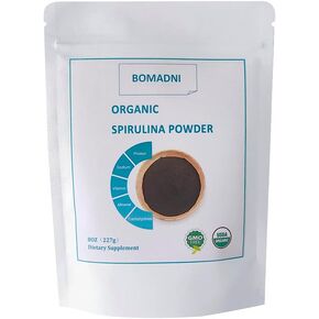 Organic Spirulina Powder 8oz,Green Superfood,The Richest Sources of Vegan Protein, Containers Minerals, Vitamins,Non-GMO. Gluten-Free
