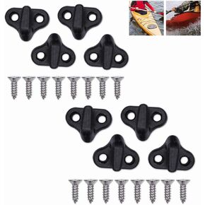 Vbestlife Kayak Lashing Hooks Nylon Bungee Hooks J Shape Hooks استبدال أسود مع مسامير مسطحة الرأس للوحة مجداف قوارب الكاياك، 8 قطع من ملحقات Pelican Kayak