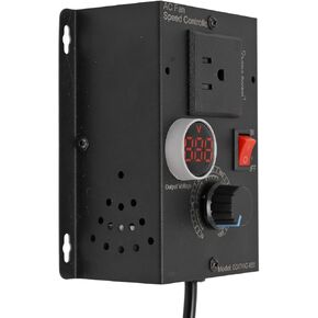 Variable Speed Controller, 18A Stepless Regulation Fan Motor SCR Voltage Regulator for Fans Handheld Routers Electric Kettles Electric Stoves, US Plug 110‑240V, 5.1x3.3x2.1in