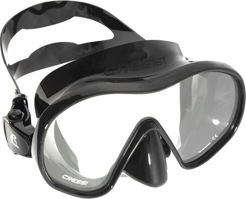 Cressi Single Lens Frameless Scuba Mask & Dry Snorkel for Snorkeling, Scuba Diving, F-Dual & Tao Dry: Designed in Italy in Saudi Arabia