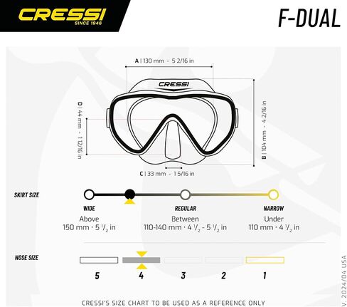 Cressi Single Lens Frameless Scuba Mask & Dry Snorkel for Snorkeling, Scuba Diving, F-Dual & Tao Dry: Designed in Italy in Saudi Arabia