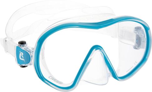 Cressi Single Lens Frameless Scuba Mask & Dry Snorkel for Snorkeling, Scuba Diving, F-Dual & Tao Dry: Designed in Italy in Saudi Arabia