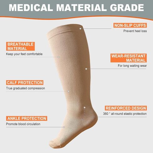 Wide Calf Compression Socks: Plus Size Compression Stockings for Men Women - Extra Large 20-30 mmHg Compression Hose Support for Travel Nurses Running Pregnancy 3 Pairs in Saudi Arabia