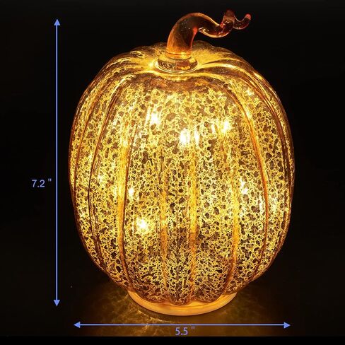 زجاج الزئبق القرع ديكور الموقت تعمل 7 بوصة اليقطين الزينة منضدية محور الخريف الخريف الشكر تزيين المنزل in Kuwait