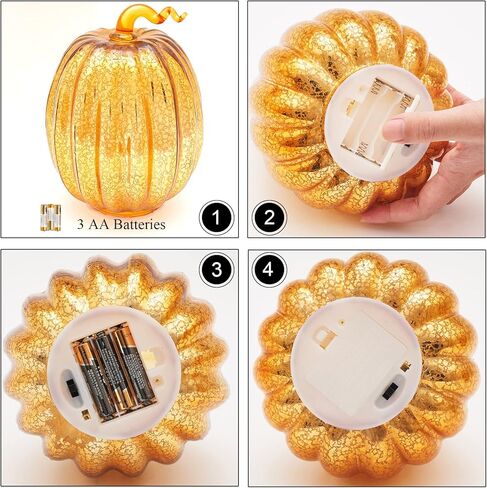 زجاج الزئبق القرع ديكور الموقت تعمل 7 بوصة اليقطين الزينة منضدية محور الخريف الخريف الشكر تزيين المنزل in Kuwait