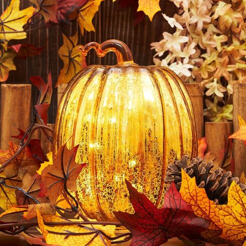 زجاج الزئبق القرع ديكور الموقت تعمل 7 بوصة اليقطين الزينة منضدية محور الخريف الخريف الشكر تزيين المنزل in Kuwait