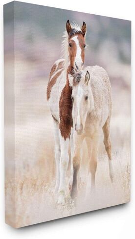 Stupell Industries Calm Horses in Muted Beige Meadow Photograph Canvas PHBurchett Wall Art, 36x48 in Saudi Arabia