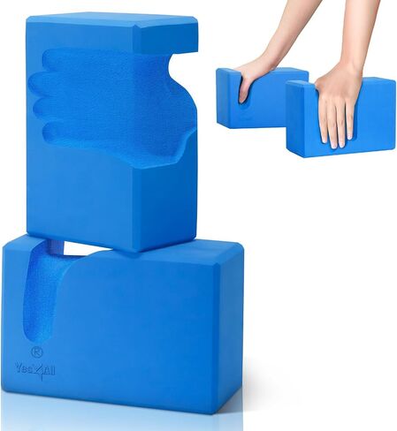 Yes4All Yoga Blocks 2 Pack Wrist Support, Comfort, and Grip Strength, Support for Balance Fitness and Exercise, EVA Foam Blocks Pilates Yoga Brick Yoga Accessories in Saudi Arabia