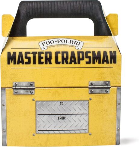 مجموعة هدايا Poo-Pourri، Go Toilet Spray، Master Crapsman، Royal Flush، ملح البحر المنعش 10 مل، أصفر in Kuwait