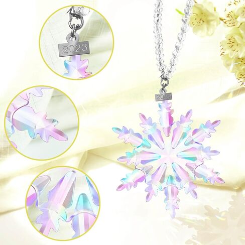 𝟐𝟎𝟐𝟑 𝐀𝐧𝐧𝐮𝐚𝐥 𝐄𝐝𝐢𝐭𝐢𝐨𝐧 Snowflake Colorful Crystal Christmas Ornament, Fancyoung Large Snowflake Ornaments 2023 Christmas Ornaments Decorative Hanging Pendant in Saudi Arabia