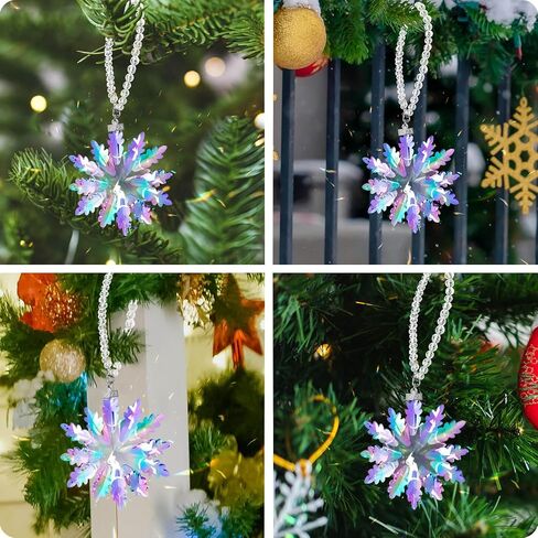 𝟐𝟎𝟐𝟑 𝐀𝐧𝐧𝐮𝐚𝐥 𝐄𝐝𝐢𝐭𝐢𝐨𝐧 Snowflake Colorful Crystal Christmas Ornament, Fancyoung Large Snowflake Ornaments 2023 Christmas Ornaments Decorative Hanging Pendant in Saudi Arabia