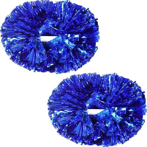 Valcatch Pom Poms Cheerleading with Baton Handle Multicolor Cheerleader Pompoms for Kids Adult Team Spirit Cheer Cheering Squard Games Sport Accessories for Celebrations,Pack of 2 in Saudi Arabia