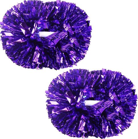 Valcatch Pom Poms Cheerleading with Baton Handle Multicolor Cheerleader Pompoms for Kids Adult Team Spirit Cheer Cheering Squard Games Sport Accessories for Celebrations,Pack of 2 in Saudi Arabia