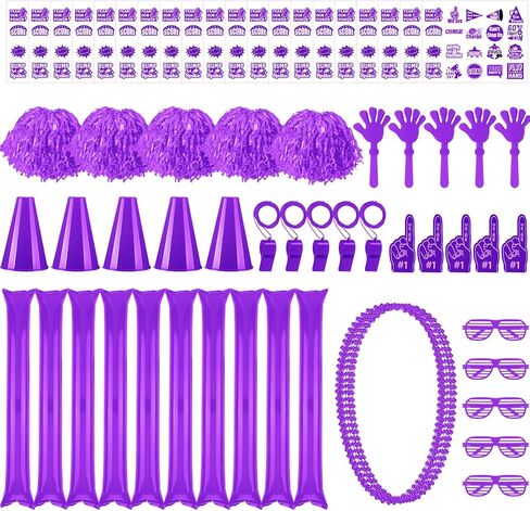70 قطعة من صانعات الضوضاء تتضمن أعواد الرعد التشجيعية، مصفق اليد، التشجيع بوم بوم، قلادة مكبر الصوت، وشم مؤقت للإصبع من الفوم (أرجواني) in Kuwait