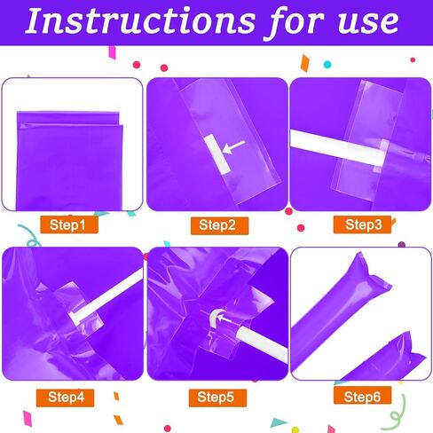 70 قطعة من صانعات الضوضاء تتضمن أعواد الرعد التشجيعية، مصفق اليد، التشجيع بوم بوم، قلادة مكبر الصوت، وشم مؤقت للإصبع من الفوم (أرجواني) in Kuwait