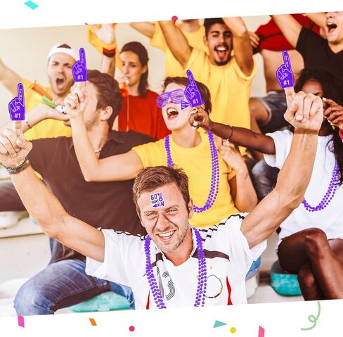 70 قطعة من صانعات الضوضاء تتضمن أعواد الرعد التشجيعية، مصفق اليد، التشجيع بوم بوم، قلادة مكبر الصوت، وشم مؤقت للإصبع من الفوم (أرجواني) in Kuwait