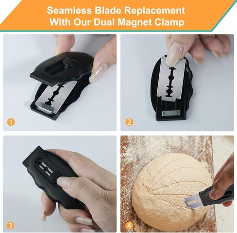Extractable & Magnetic Bread Lame Dough Scoring Tool with 5 Razor Blades,Professional Sourdough Scoring tool for Sourdough Bread Baking & Bread Making Tools,Perfect Bread Scoring Tool in Saudi Arabia