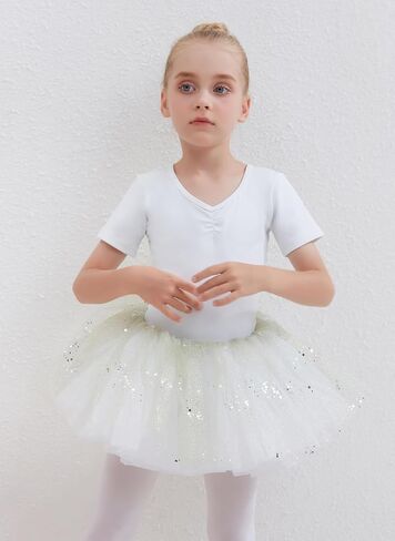 Danceair Girls' Tutu Skirt 4 Layered Tulle Dance Tutu Sequines Skirts Ballet Skirt for Dress Up Costume Dancewear in Saudi Arabia