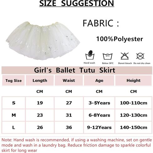 Danceair Girls' Tutu Skirt 4 Layered Tulle Dance Tutu Sequines Skirts Ballet Skirt for Dress Up Costume Dancewear in Saudi Arabia