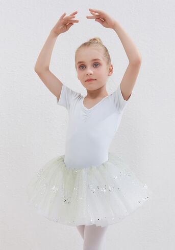 Danceair Girls' Tutu Skirt 4 Layered Tulle Dance Tutu Sequines Skirts Ballet Skirt for Dress Up Costume Dancewear in Saudi Arabia