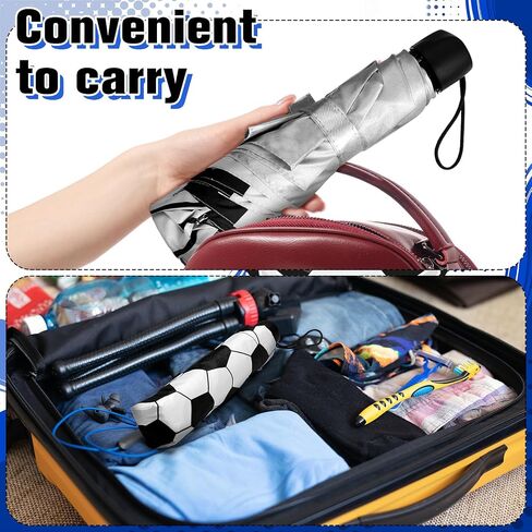 4 Pcs Soccer Umbrella Sports Ball Printed Umbrella Windproof Sports Umbrellas Portable Compact Folding Soccer Umbrellas Gifts for Players Lovers Fans Women Men School Rain Sun Travel Supplies in Saudi Arabia