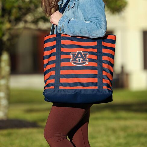 FOCO NCAA College Team Logo Stripe Canvas Tote Bag in Saudi Arabia
