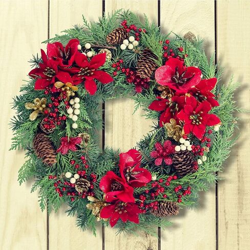 400 Pieces Artificial Holly Berries Christmas Fake Berries on 200 Pieces Wire Stems for Christmas Tree Decorations Craft Flower Wreath DIY Supplies (Wine Red) in Kuwait