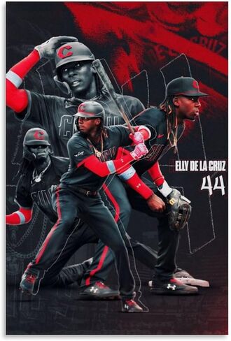 FANCHUANG Elly De La Cruz Poster Baseball Posters Canvas Wall Art For Home Decor Unframe-style 12x18inch(30x45cm) in Saudi Arabia