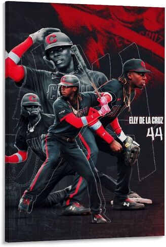 FANCHUANG Elly De La Cruz Poster Baseball Posters Canvas Wall Art For Home Decor Unframe-style 12x18inch(30x45cm) in Saudi Arabia